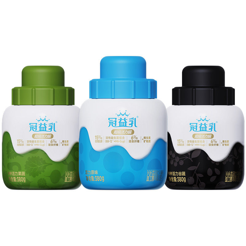 【前1000单送酸奶100g*3杯】冠益乳超级活力罐酸奶380g早餐酸奶 43.96元