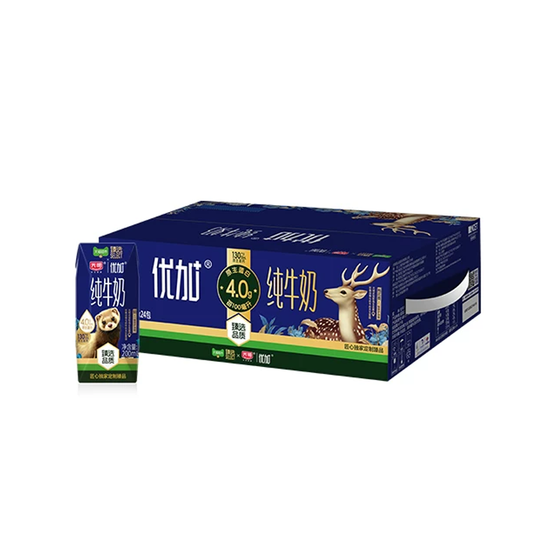 猫超臻选4.0g蛋白纯牛奶光明优加200mL*24盒*2箱新老包装随机发货 137.8元