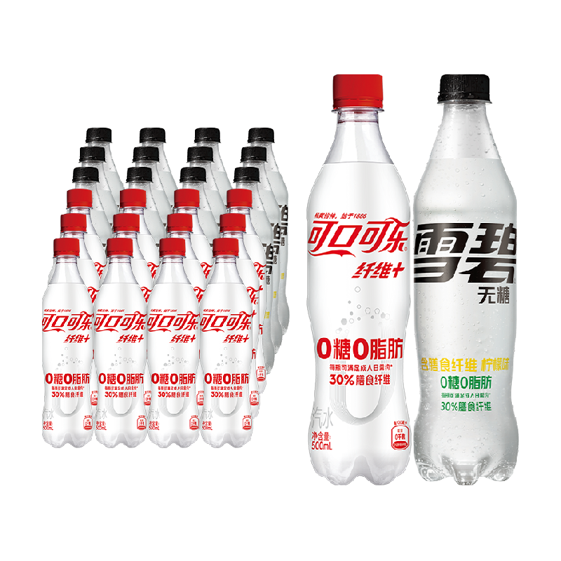 可口可乐益生元500ml*12瓶+雪碧益生元500ml*12瓶饮料 随机发货 67.8元