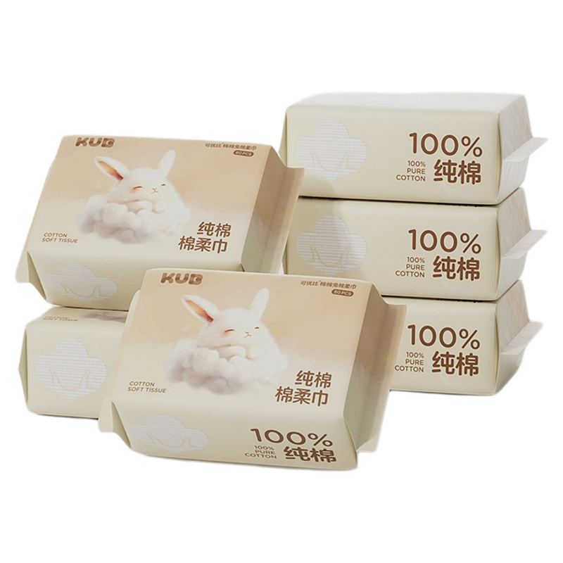 [100%棉]可优比棉棉兔婴儿棉柔巾新生儿专用擦脸巾干湿两用洗脸巾 76元