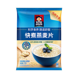 桂格快煮纯燕麦片谷物1000g原味煮食懒人早餐冲饮营养代餐燕麦片