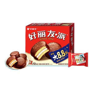 好丽友巧克力味派早餐小吃下午茶休闲蛋糕点心面包零食健康食品
