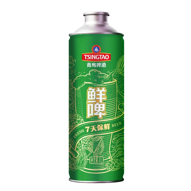青岛啤酒1L*4桶鲜啤 7天保鲜大桶鲜啤 59.9元