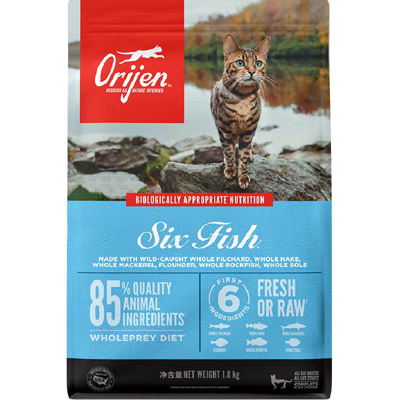 Orijen原始猎食渴望猫粮成猫幼猫粮六种鱼进口1.8kg最近效期26/12 211.25元