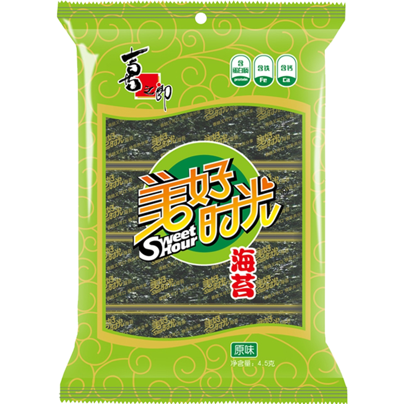 美好时光经典原味海苔3克儿童休闲零食解馋即食紫菜拌饭海苔片 14.92元