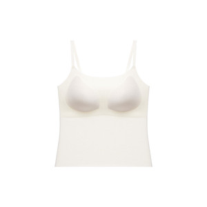 曼妮芬棉质生活女士背心带胸罩一体式夏薄款无痕打底吊带内衣bra