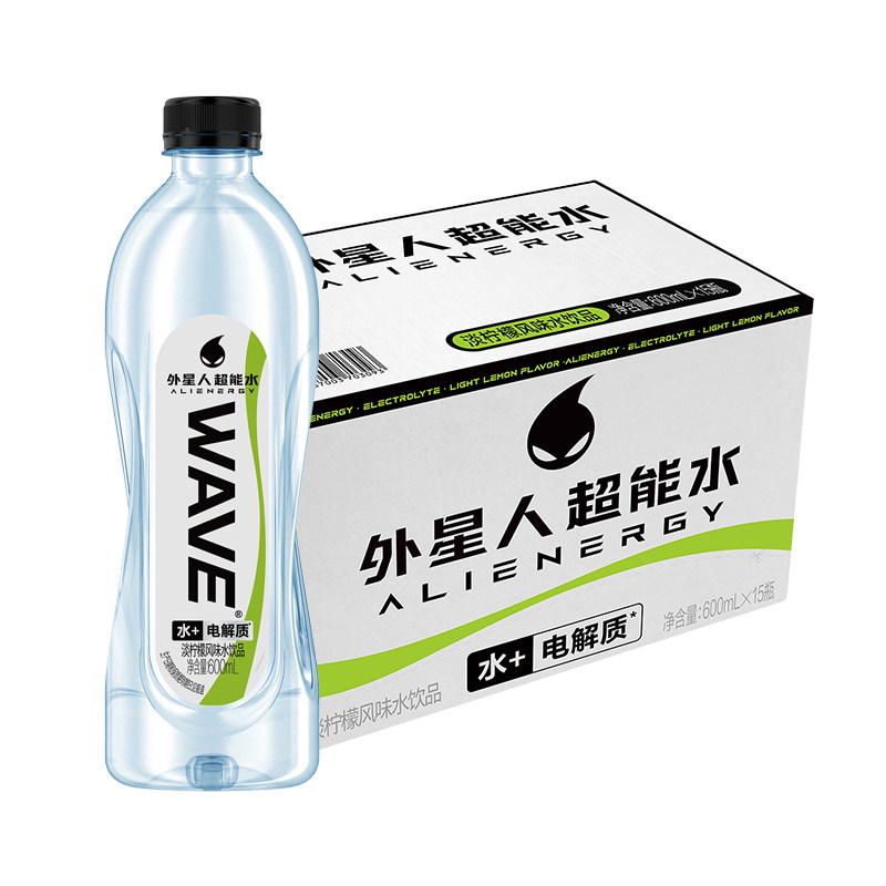 外星人WAVE超能水风味水饮品淡柠檬味含电解质饮料600mL*15瓶装CS 29.77元