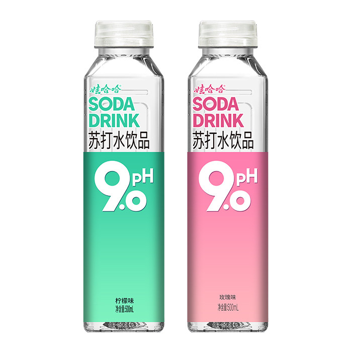 娃哈哈pH9.0苏打水饮料500mL*15瓶碱性水饮品玫瑰味柠檬味 整箱装 51.8元