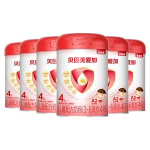 贝因美爱加儿童配方牛奶粉4段800g*6罐学生成长含乳铁蛋白DHA
