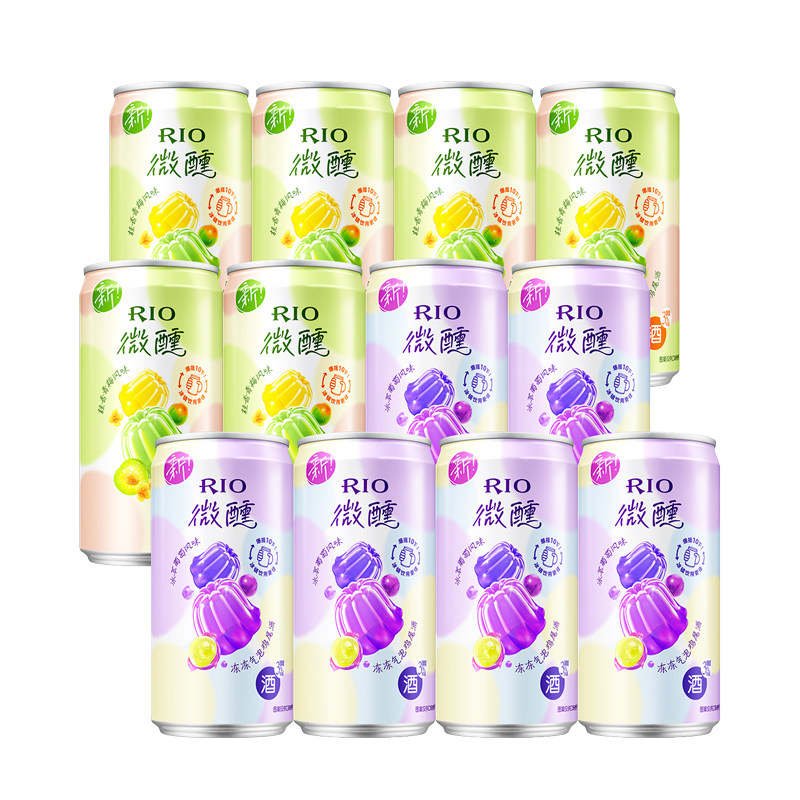 回购RIO锐澳3度微醺果冻酒250ml*12罐果味低度气泡预调鸡尾酒果酒 64.83元