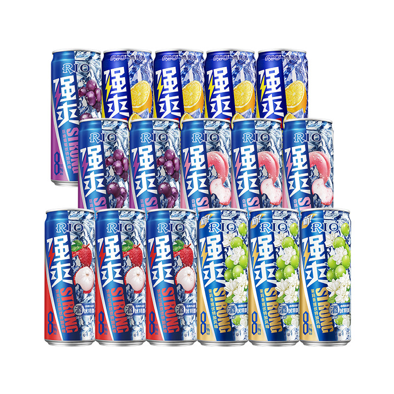 RIO锐澳预调鸡尾酒8度强爽330ml*16罐果酒气泡酒伏特加官方正品 89.41元