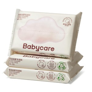 babycare婴儿云柔巾保湿纸巾108抽1包+山茶湿巾10抽1包