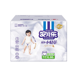 安儿乐小轻芯拉拉裤L-4XL码透气婴儿尿不湿轻薄2包一箱正装官方