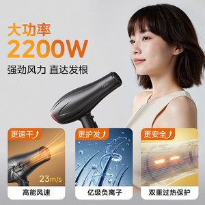 美的电吹风机家用理发店专用负离子护发音静大功率速干大风力风筒