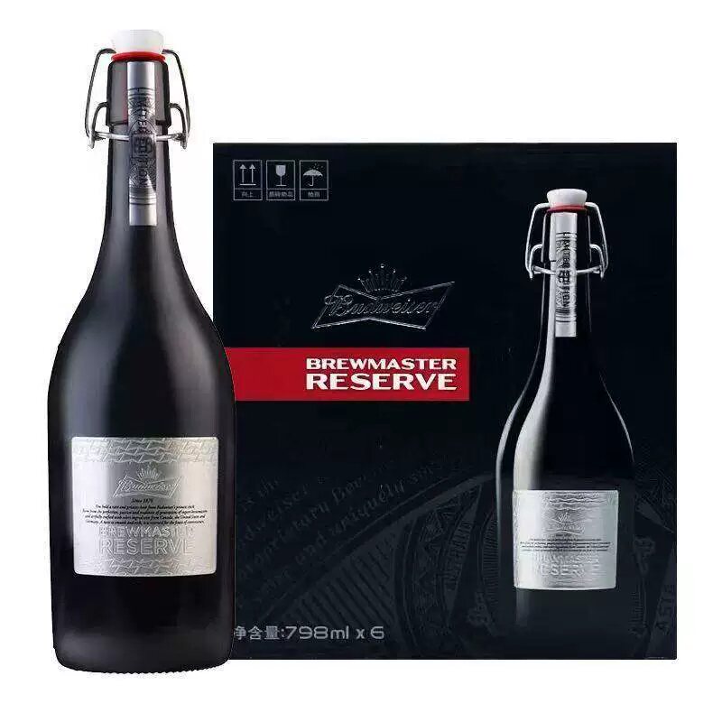 Budweiser/百威啤酒大师精酿臻藏版798ml*6瓶装整箱送礼高端礼盒 428.09元