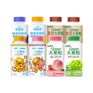 冠益乳大果粒酸奶青提/水蜜桃/燕麦黄桃/燕麦草莓早餐酸奶250g