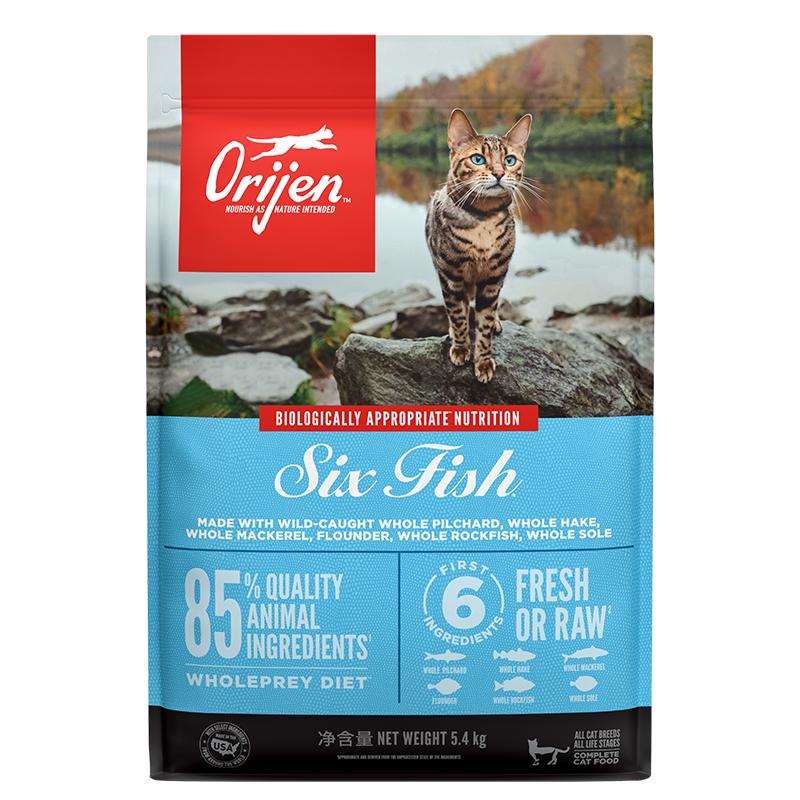 Orijen原始猎食渴望猫粮成猫幼猫六种鱼猫粮5.4kg最近效期27/1