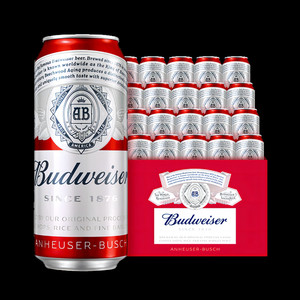 Budweiser/百威啤酒世界杯限定红罐450ml*20听装经典拉格整箱批发