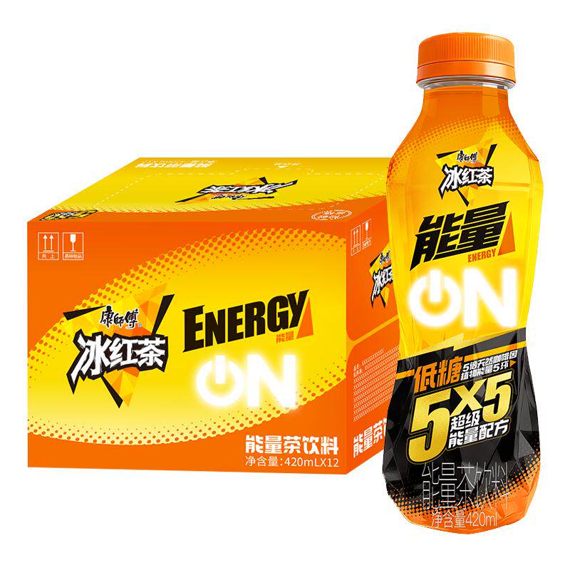 康师傅冰红茶能量功能饮料补充体能风味维生素系列420ml*12瓶 39.9元