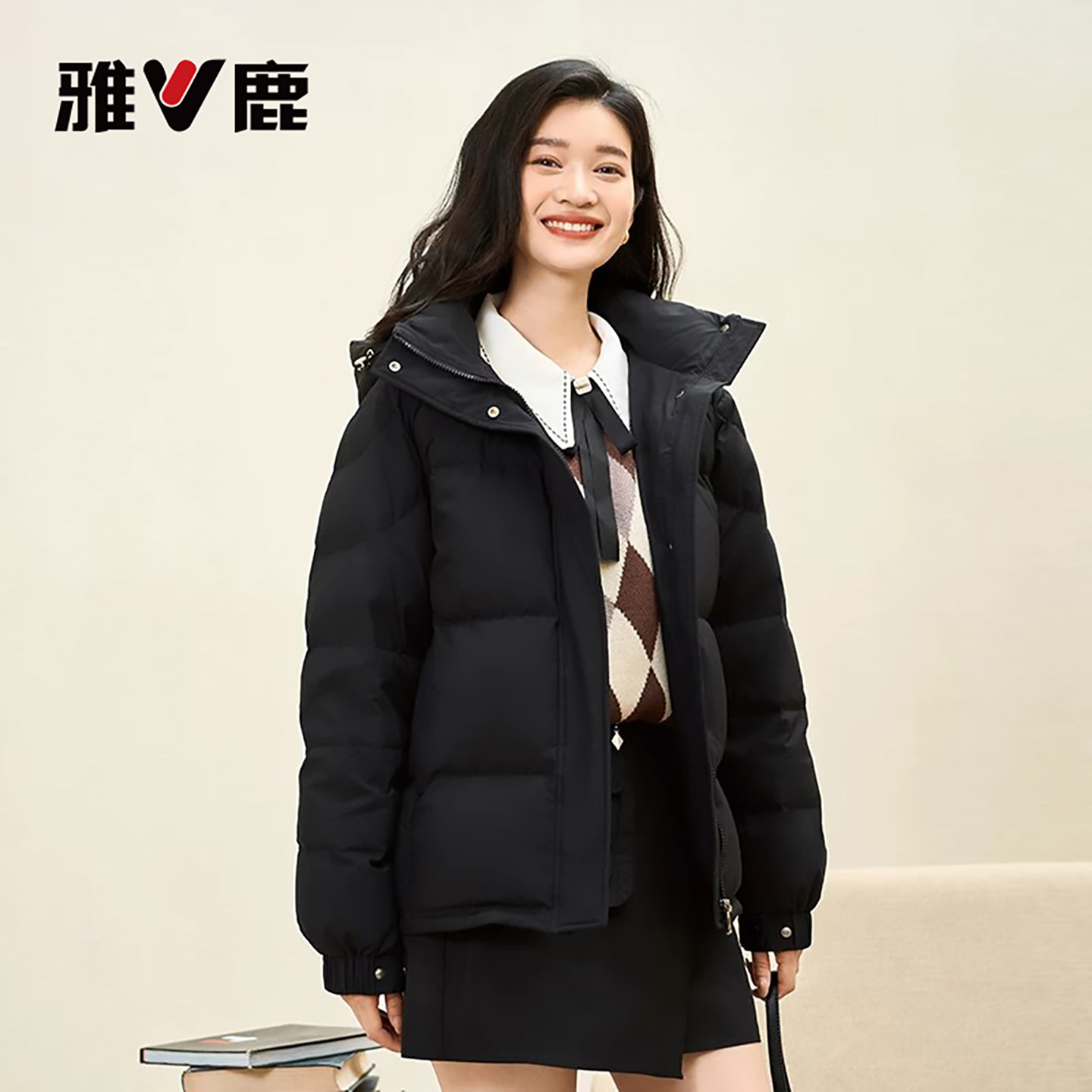 雅鹿官方旗舰店短款羽绒服女士2026冬季新款爆款小个子保暖厚外套 159.2元