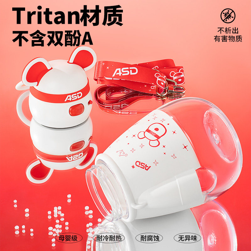 爱仕达夏季水杯大容量儿童卡通可爱吸管杯女高颜值便携tritan杯子 18.9元