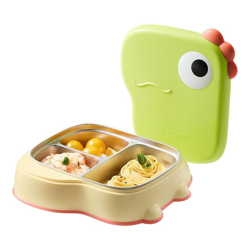babycare宝宝辅食餐盘婴儿自主进食餐盘婴幼儿不锈钢分格儿童餐具