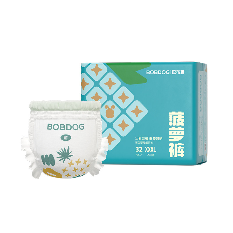 【弱酸护臀】巴布豆菠萝裤拉拉裤植萃弱酸婴儿纸尿裤尿不湿 96元