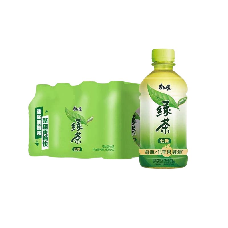 康师傅绿茶330ml*12瓶整箱囤货低糖茶饮料(B) 14.07元