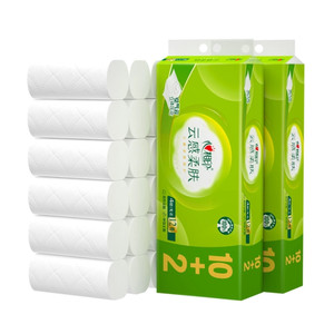 心相印云感柔肤纸巾立体压花卷纸厕纸卫生纸无芯100克24卷可冲散
