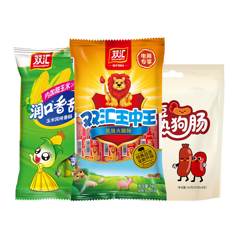 【多口味任选4件】双汇王中王火腿肠泡面拍档玉米肠零食官方旗舰 26元