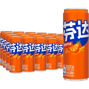 可口可乐 芬达含汽饮料橙味汽水摩登罐整箱装碳酸饮料 随机发货