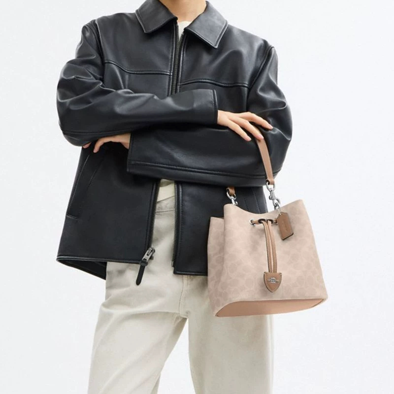 【自营】COACH/蔻驰女士 ROWAN系列 抽绳水桶包单肩包手提斜挎包