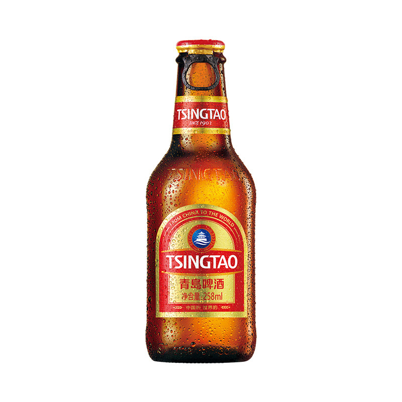 青岛啤酒金质 小棕金 258ml*12瓶 拉环盖 官方直营