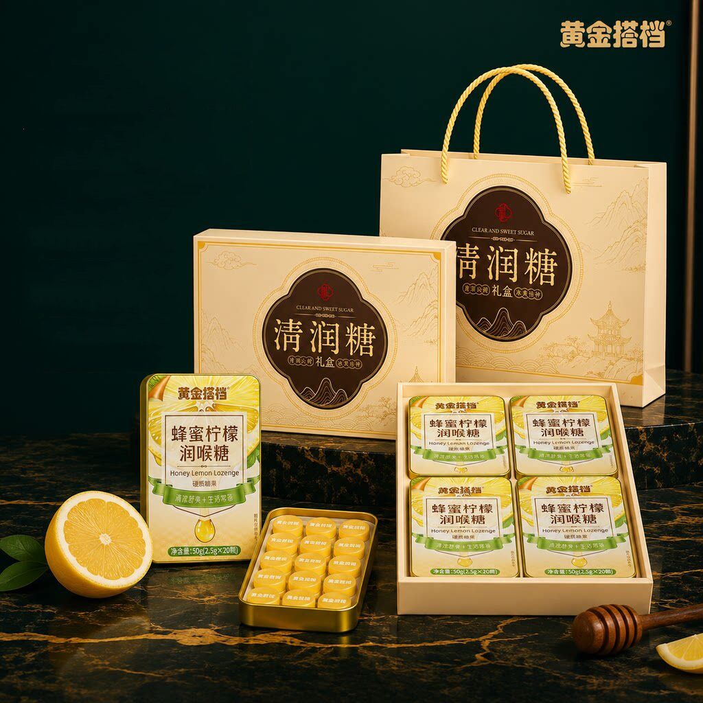 黄金搭档润喉糖教师节主播护止清凉咳薄荷礼盒送老师嗓子含片礼物 39.8元