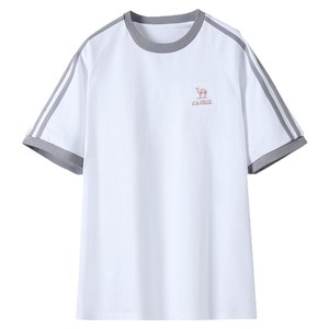 骆驼T恤女柔棉T神100%纯棉夏季圆领复古美式宽松运动休闲上衣短袖