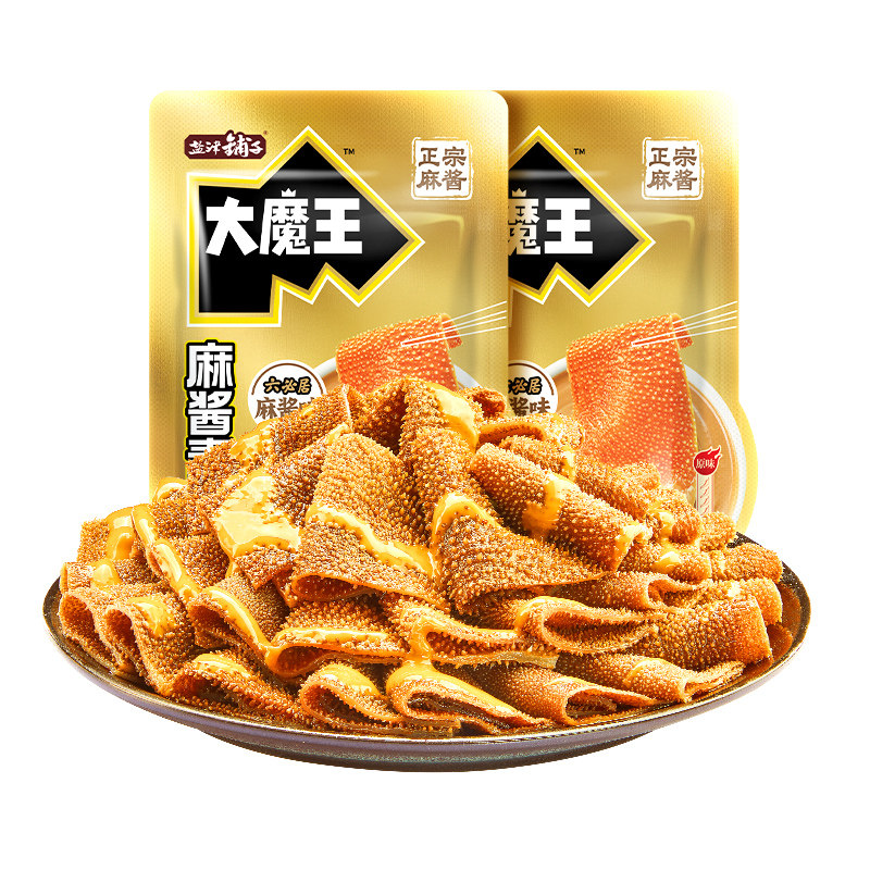 盐津铺子大魔王素毛肚六必居麻酱味小零食休闲食品辣爽魔芋解馋 25.85元