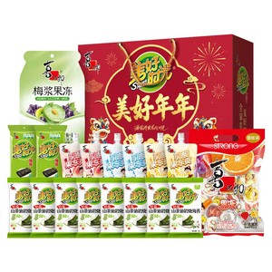 美好时光美好年年礼盒1664g/18袋果冻海苔儿童零食礼包中秋节送礼