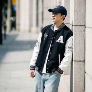 极简Cityboy棒球领户外冲锋衣短外套男防风工装运动飞行员夹克女