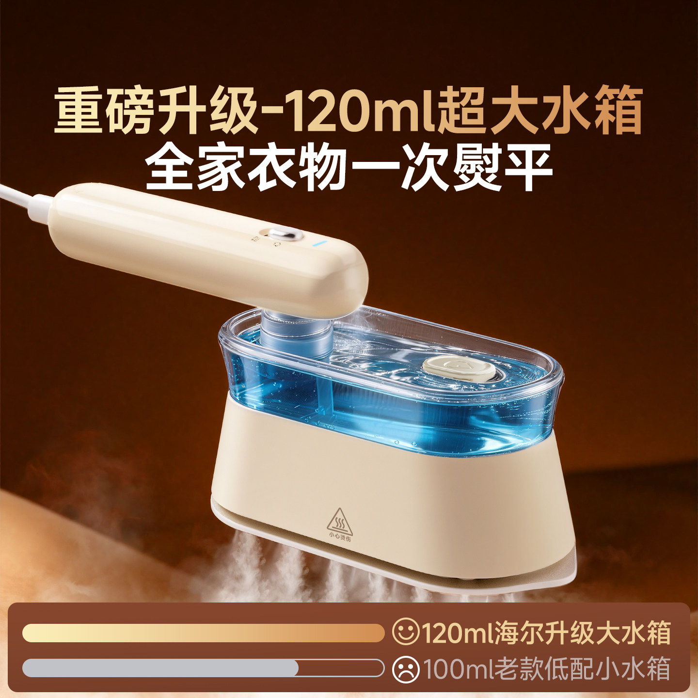 海尔挂烫机家用手持可折叠全蒸汽熨斗挂烫熨烫一体机小型电熨斗 91.47元