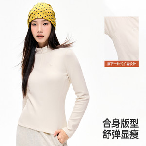 骆驼休闲立领上衣长袖T恤女款2026秋季新款情侣今年流行爆款穿搭