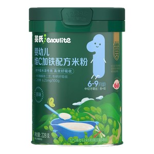 英氏维C高铁米粉婴儿辅食宝宝营养高铁米粉米糊 罐装原味婴标配方