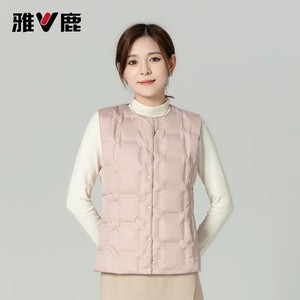 雅鹿羽绒马甲女2026冬季新款修身内搭背心羽绒服内胆鸭绒马夹外套