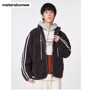 美特斯邦威棉服外套男士秋冬时尚休闲舒适立领拼接短款梭织褛上装