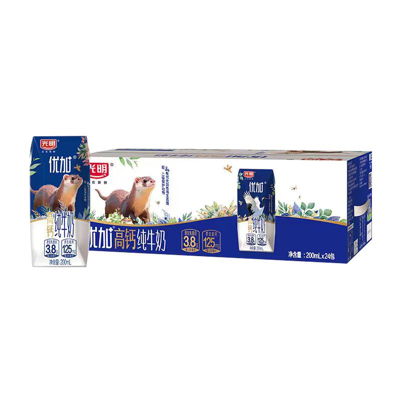 光明优加3.8g蛋白高钙纯牛奶200ml*24盒 58.88元