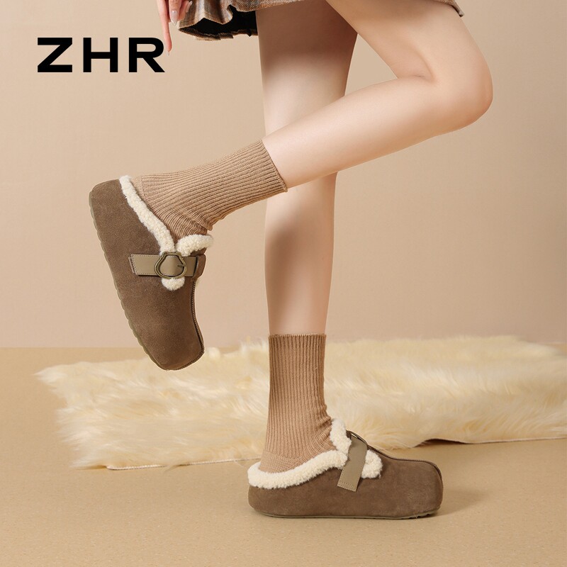 【69特惠】ZHR则则清仓特惠防滑时装靴通勤外穿半托勃肯鞋德训鞋 69元