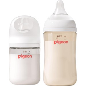 Pigeon贝亲奶瓶新生婴儿宽口径玻璃160ml+ppsu奶瓶240ML组合0-6M+