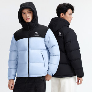 骆驼男装羽绒服男款排骨面包服加厚保暖户外冬季连帽三防短款鸭绒
