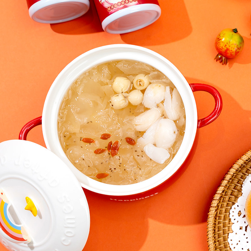 林家铺子大朵鲜炖银耳羹罐头200g*8莲子百合枸杞奇亚籽免冲泡即食 32.8元