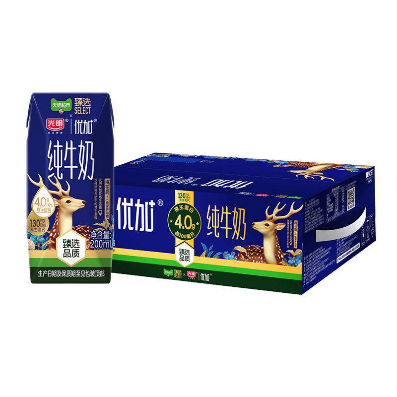 猫超臻选4.0g纯牛奶光明优加200mL*24盒包装随机 63.84元