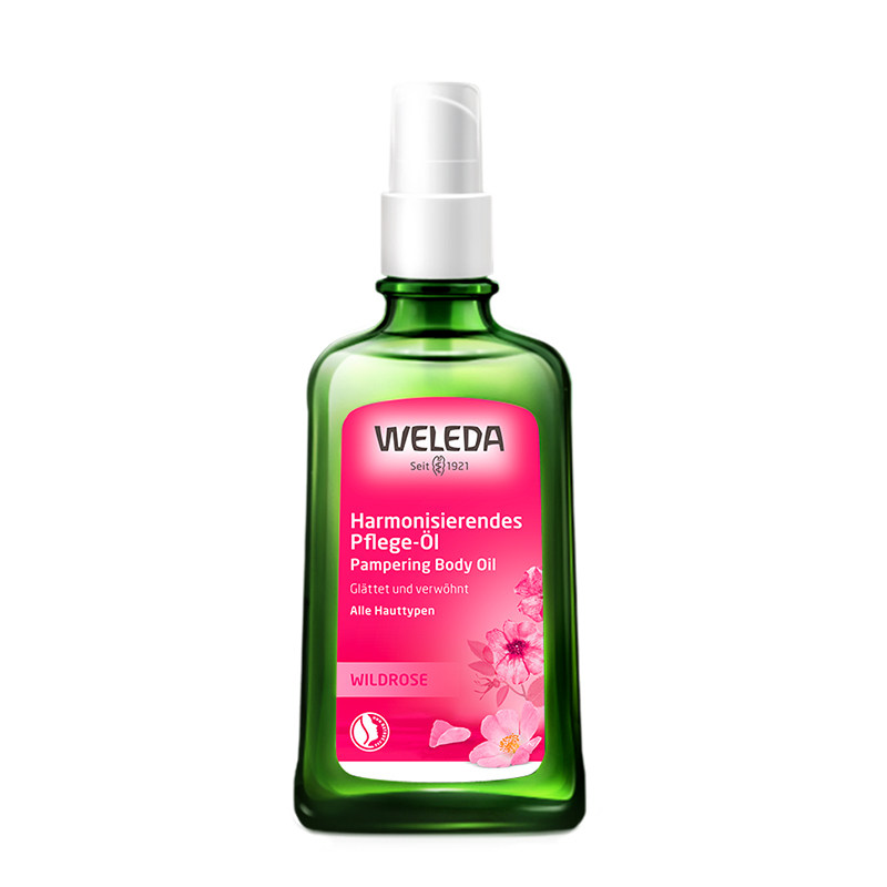 WELEDA维蕾德玫瑰焕亮滋养护肤油四季滋润按摩身体油精华油100ml 128元